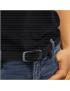 cinturon piel genuina 20mm negro-plata 100