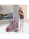 60Cm Valise et Trousse de Toilette Agatha Ruiz De La Prada Coeurs Couleurs