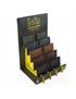 pack 10 leather wallets + display stand black