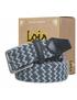 cinturon elastico textil/piel 35mm negro-gris 115