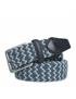 cinturon elastico textil/piel 35mm negro-gris 115