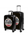 Printed medium sized hard/soft suitcases with 63 L capacity