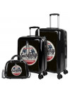 Printed medium sized hard/soft suitcases with 63 L capacity