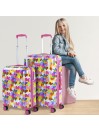 Set di valigie (cabina e mediana) Cuori rigidi in policarbonato con capacità di 95 L