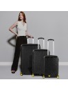 Set valigie (Cabina, Media e Grande) Stockholm ABS rigido con capacità di 170L