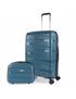 maleta 60cm y neceser azul metalico