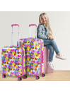 Set of Suitcases (Cabin and Median) Rigid Polycarbonate Hearts with capacity of 95 L