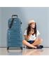 cabin suitcase and beauty green