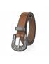 genuine leather belt 25mm mid blue