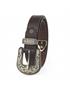 genuine leather belt 25mm brick red